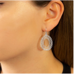 Load image into Gallery viewer, Intricate Handcrafted Designed 925 Sterling Silver Dangling Hook Earrings for Women
