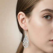 Eccentric Round 925 Sterling Silver Dangling Hook Earrings for Women