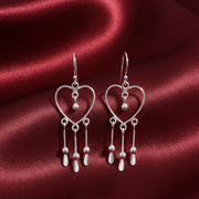 Heart Link 925 Sterling Silver Earrings
