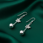 Load image into Gallery viewer, Metal ball 925 Sterling Silver Dangling Hook Earrings for Women