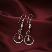 Wave 925 Sterling Silver Dangling Hook Earrings for Women