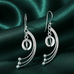 Load image into Gallery viewer, Dangling Feathered Link 925 Sterling Silver Earrings