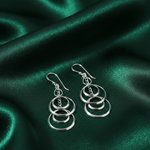 Load image into Gallery viewer, Geometric Circle Link 925 Sterling Silver Earrings