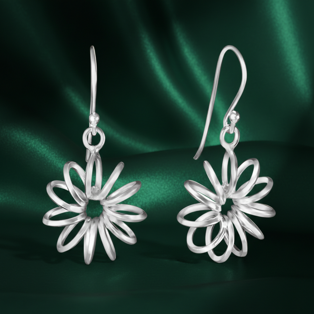 Blossom Link 925 Sterling Silver Earrings