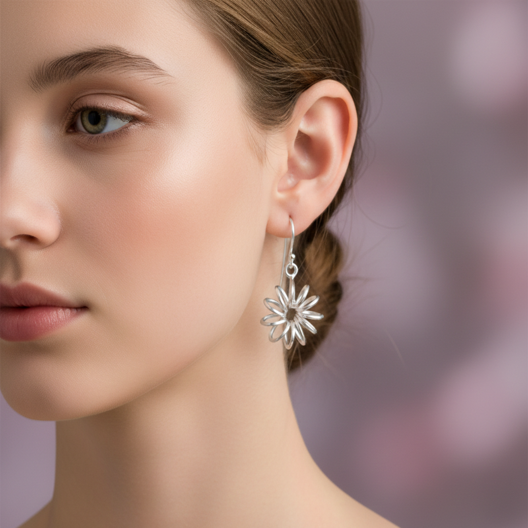 Blossom Link 925 Sterling Silver Earrings