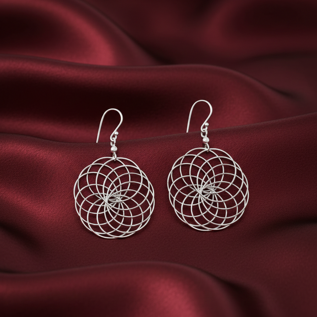Geometric Link 925 Sterling Silver Earrings