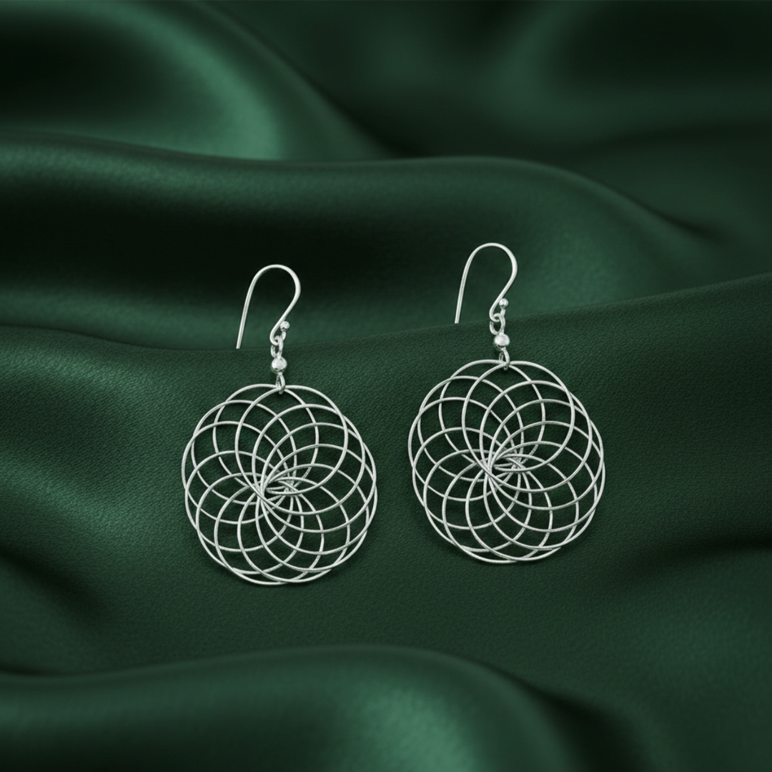 Geometric Link 925 Sterling Silver Earrings