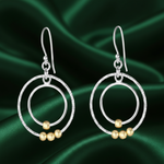 Load image into Gallery viewer, Sphere Two Tone Link 925 Sterling Silver Earrings