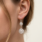Geometric Waves 925 Sterling Silver Dangling Hook Earrings for Women