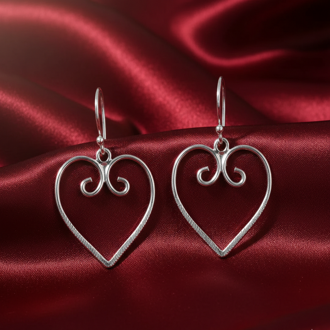 Magical Hearts Link 925 Sterling Silver Earrings