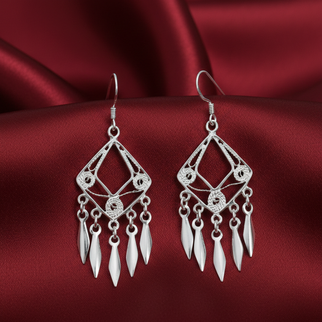 Tribe Link 925 Sterling Silver Earrings