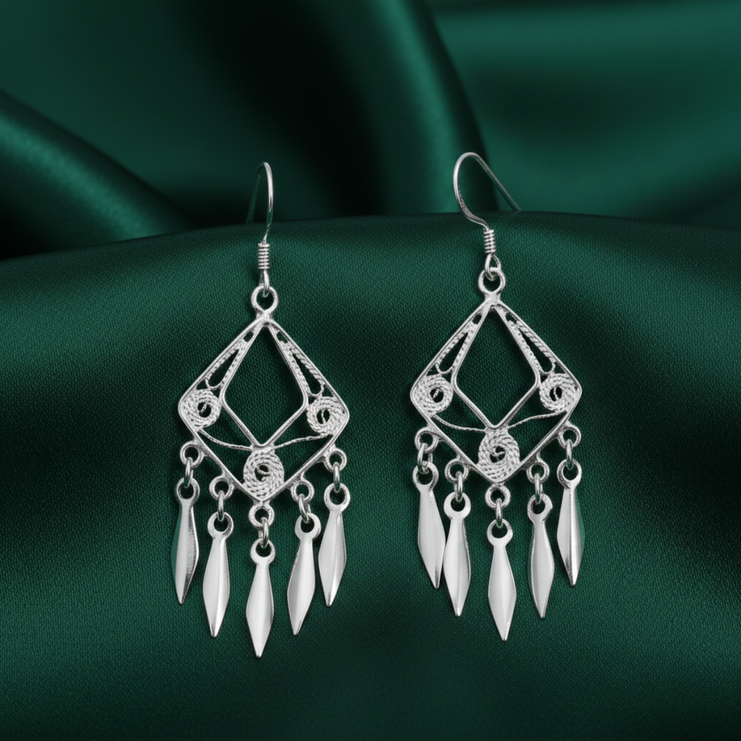Tribe Link 925 Sterling Silver Earrings