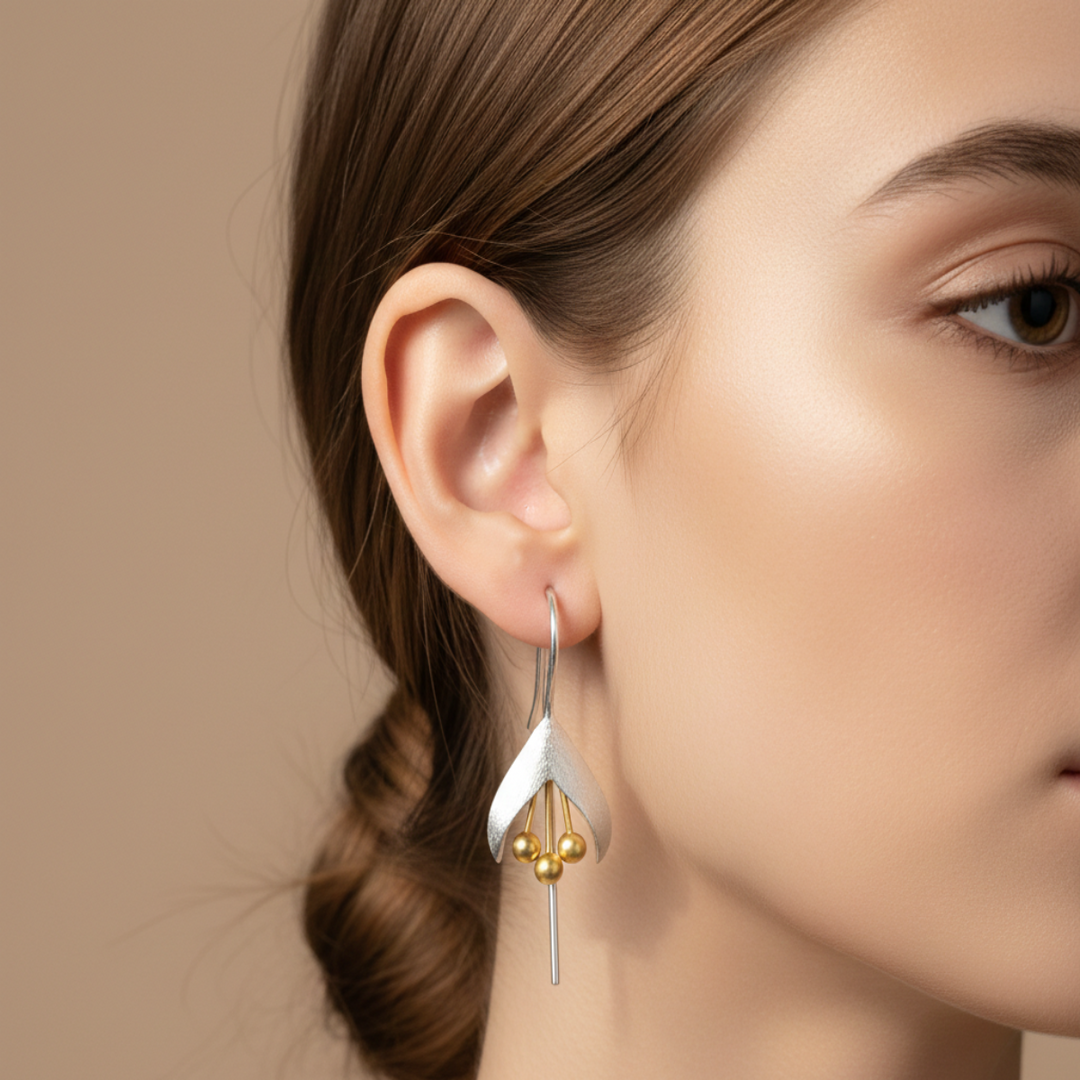 Blossom 925 Sterling Silver Hook Earrings for Women