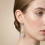 Load image into Gallery viewer, Handmade Blossom Rhodium and Gold Plated 925 Sterling Silver Hook Earrings for Women