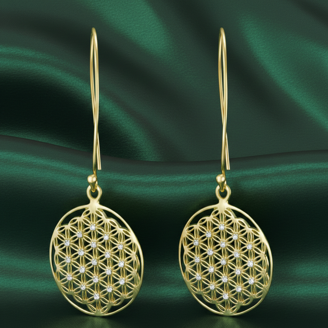 Intricate Designed Gold Plated 925 Sterling Silver Hook Earrings for Women