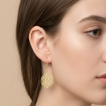 Load image into Gallery viewer, Intricate Designed Gold Plated 925 Sterling Silver Hook Earrings for Women