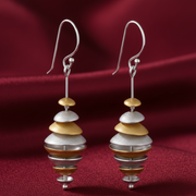Lantern Rhodium and Gold Plated 925 Sterling Silver Hook Earrings for Women