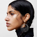 Load image into Gallery viewer, Graduating Circle Rhodium Plated 925 Sterling Silver Dangling Hook Earrings for Women
