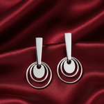 Load image into Gallery viewer, Circle Rhodium Plated 925 Sterling Silver Dangling Hook Earrings for Women
