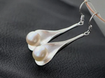 Load image into Gallery viewer, Oyster Handmade Pearl  Rhodium Plated 925 Sterling Silver Dangling Hook Earrings for Women
