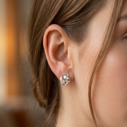 Permed Knot 925 Sterling Silver Stud Earrings