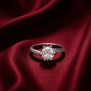 Dazzling 925 Sterling Silver Round Cut Halo Ring for Women