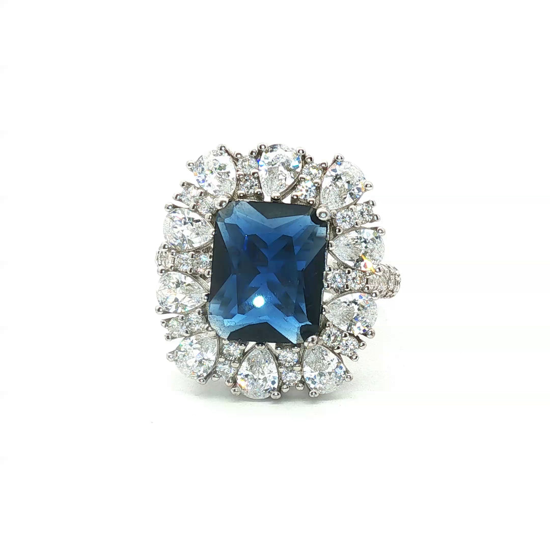 Premium 925 Sterling Silver Solitaire Ring with Sparkling Stone