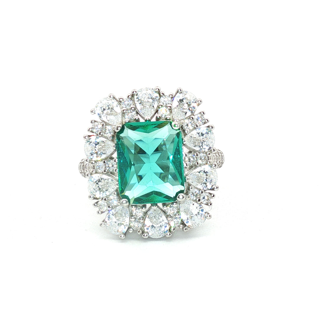 Premium 925 Sterling Silver Solitaire Ring with Sparkling Stone