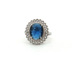 Load image into Gallery viewer, Stunning 925 Sterling Silver Red Gemstone Halo Ring with Side Accents