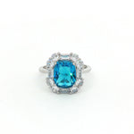 Load image into Gallery viewer, Premium 925 Sterling Silver Blue Stone Solitaire Ring
