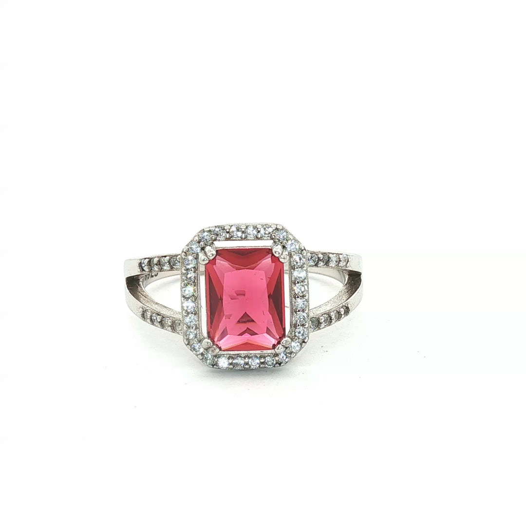 Luxury 925 Sterling Silver Solitaire Ring Sparkling CZ Diamond Look