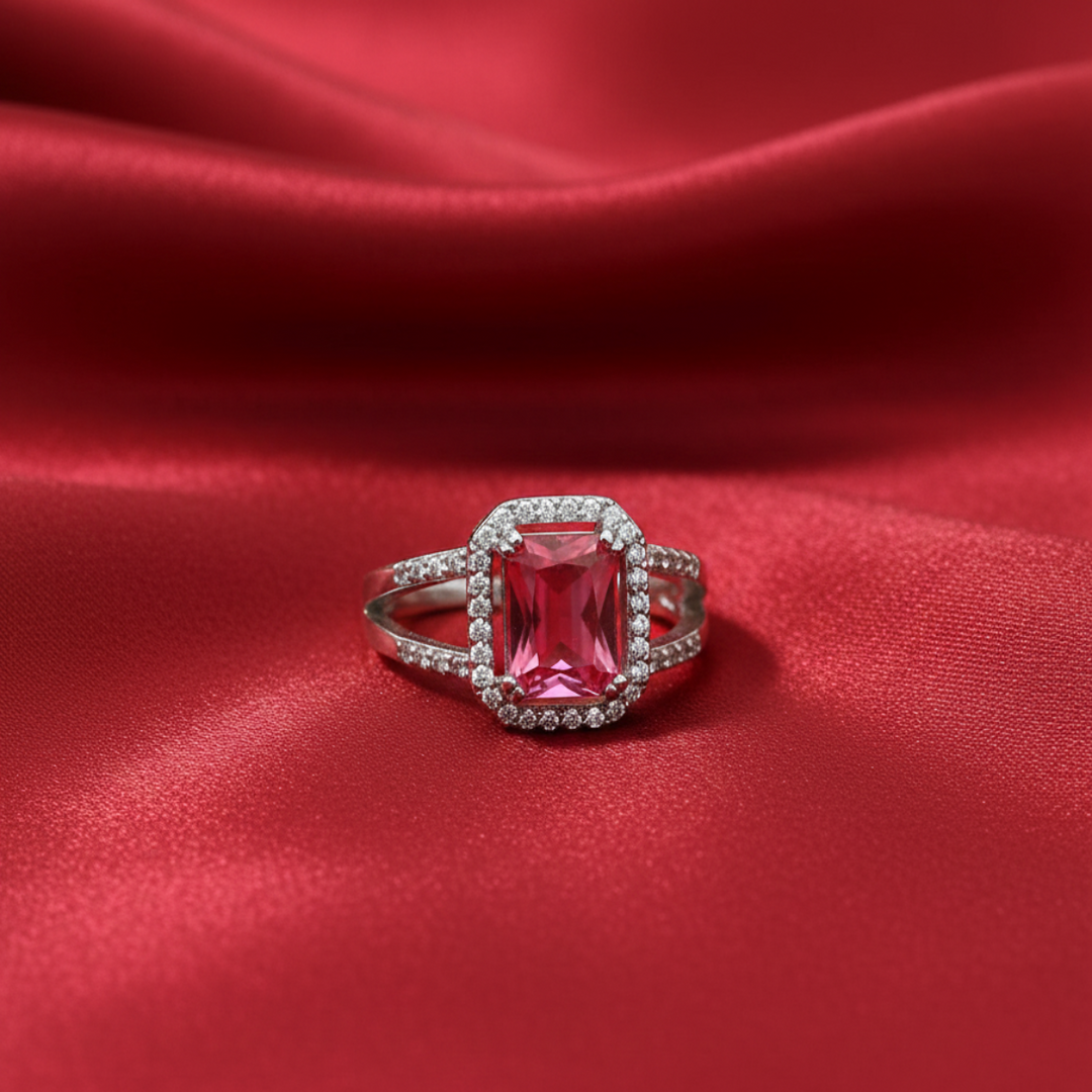 Luxury 925 Sterling Silver Solitaire Ring Sparkling CZ Diamond Look