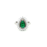 Load image into Gallery viewer, Classic 925 Sterling Silver Green Solitaire Statement Ring