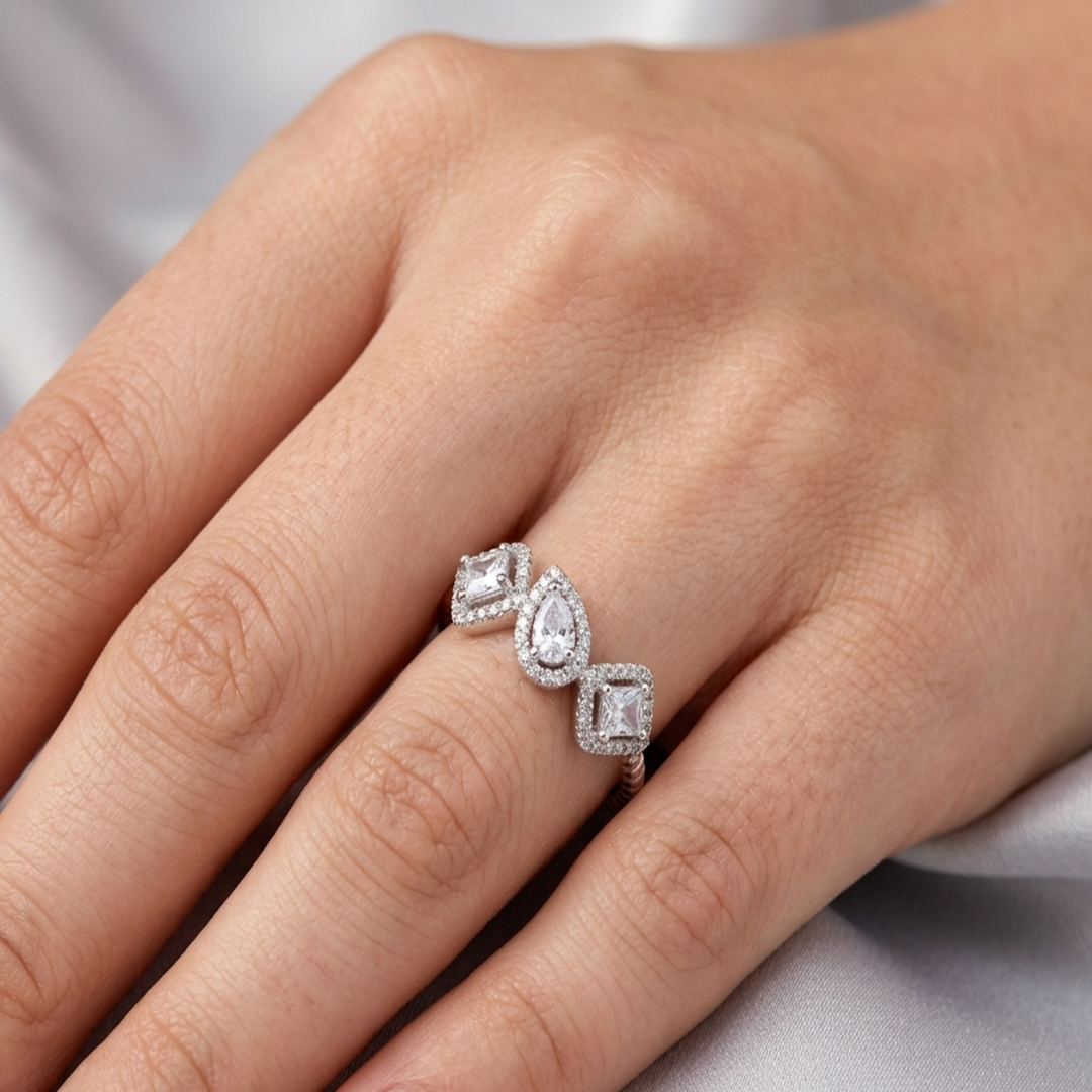 Dazzling 925 Sterling Silver Round Cut Halo Ring for Women