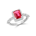 Load image into Gallery viewer, Ruby squre 925 Sterling Silver Ring