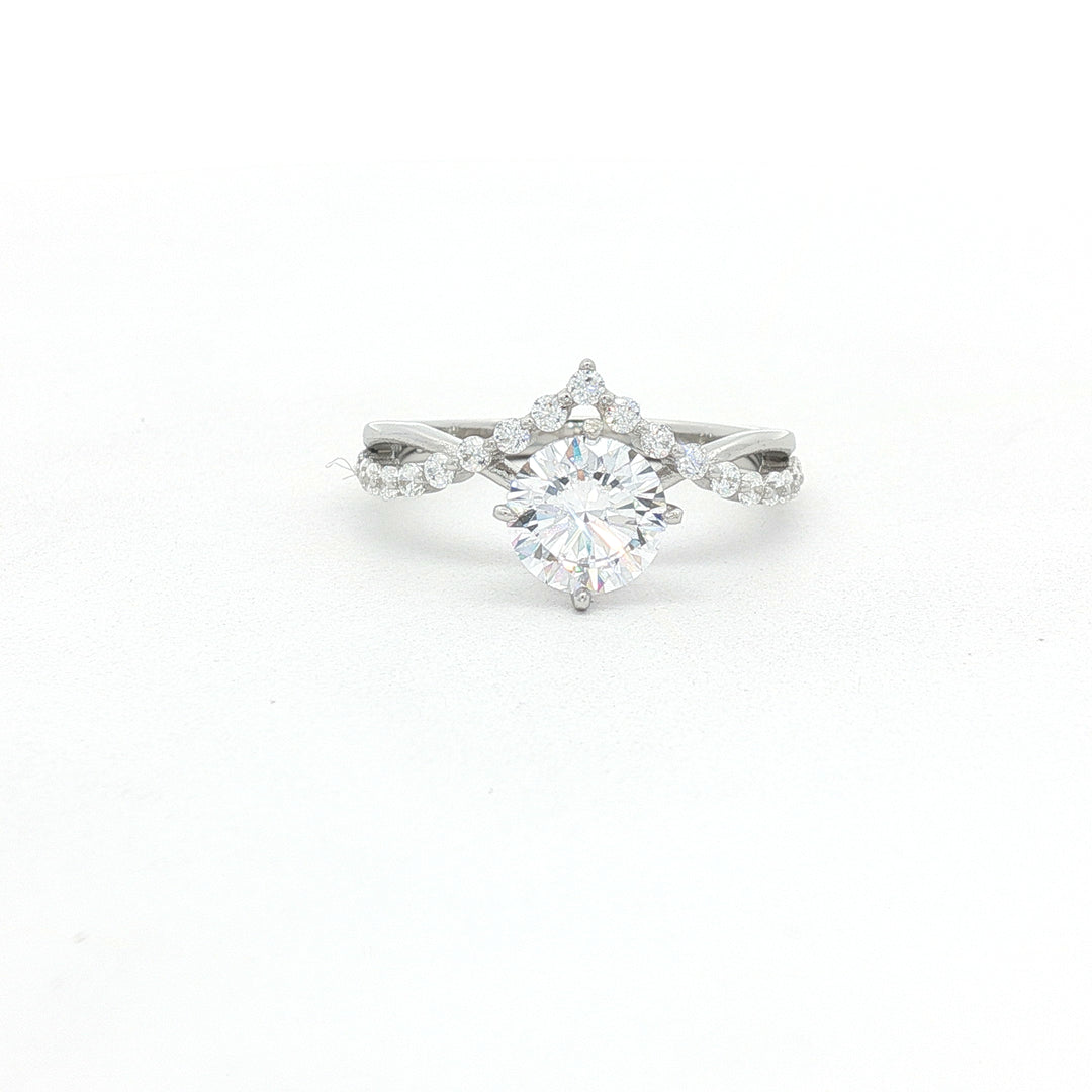 Premium 925 Sterling Silver Solitaire Ring with Sparkling Stone