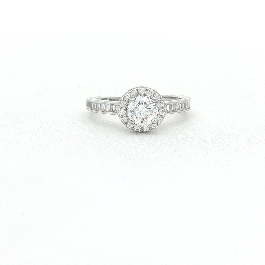 Premium 925 Sterling Silver Solitaire Ring with Sparkling Stone