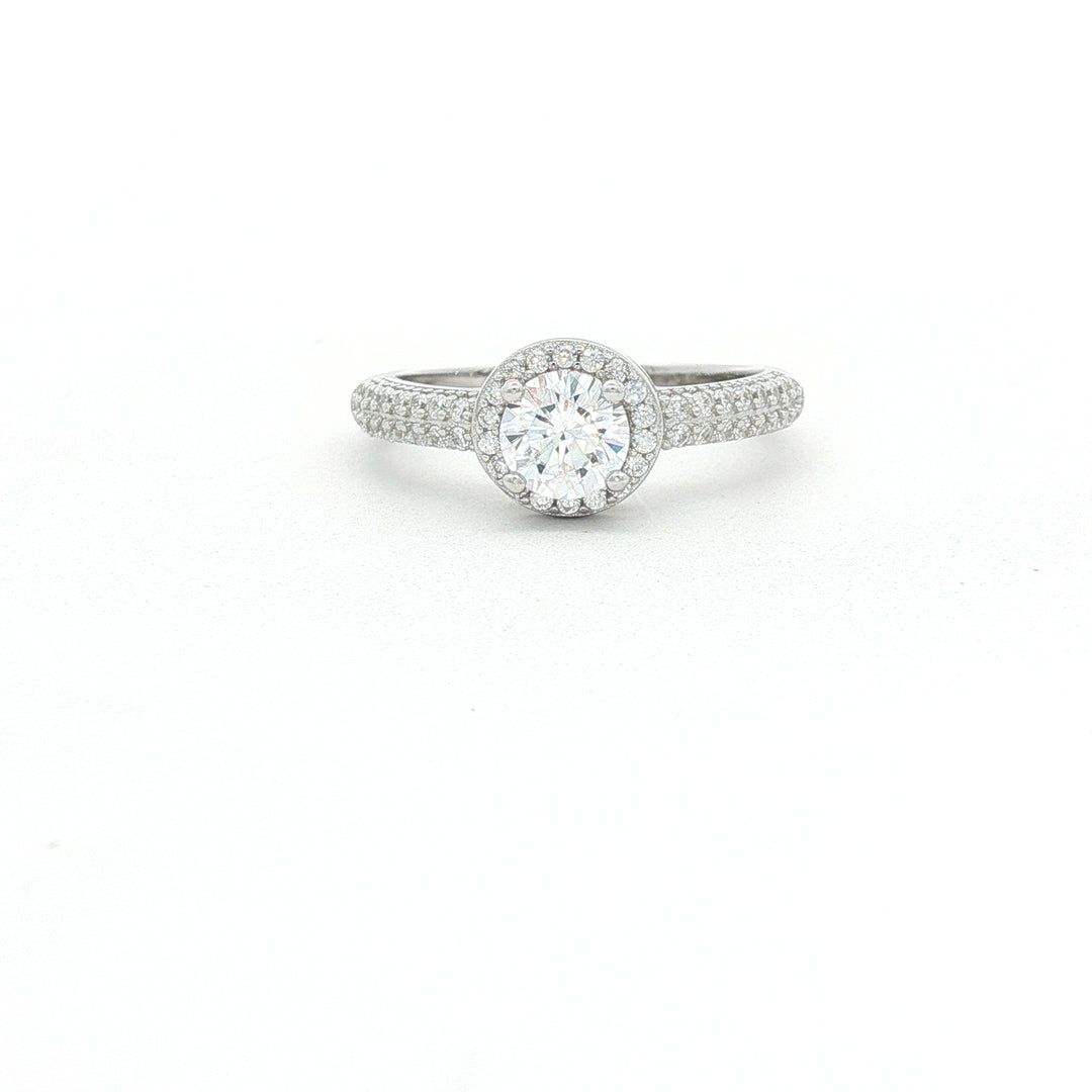 Premium 925 Sterling Silver Solitaire Ring with Sparkling Stone