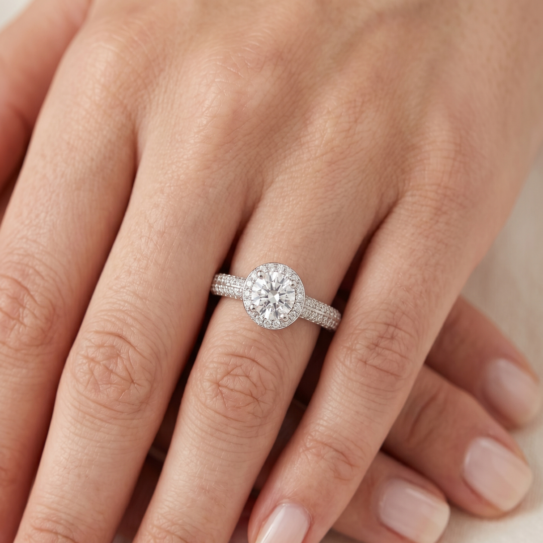 Premium 925 Sterling Silver Solitaire Ring with Sparkling Stone