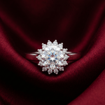 Load image into Gallery viewer, Classic 925 Silver Solitaire Floral Ring Timeless Minimalist Design