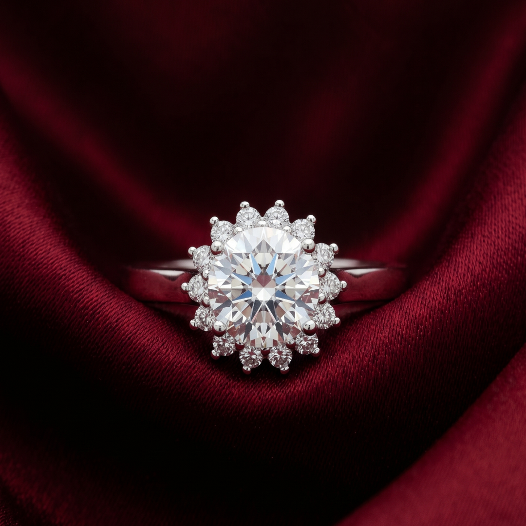 Classic 925 Silver Solitaire Floral Ring Timeless Minimalist Design