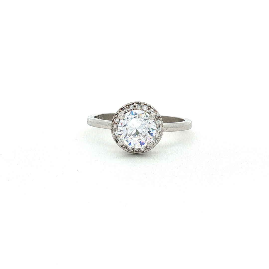 Timeless 925 Sterling Silver Solitaire Halo Ring Luxury Shine