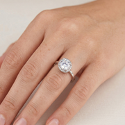 Timeless 925 Sterling Silver Solitaire Halo Ring Luxury Shine