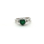 Load image into Gallery viewer, Dazzling 925 Sterling Silver Heart Shape Halo Ring with Sparkling Accents