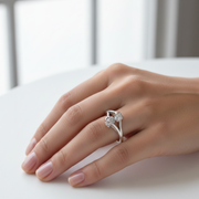Elegant 925 Silver Solitaire Ring with High Quality Cubic Zirconia