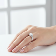 925 Sterling Silver Solitaire CZ Diamond Ring Classic Elegance