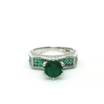 Load image into Gallery viewer, Premium 925 Sterling Silver Solitaire Bold Green Stone Designer Ring