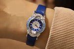 Load image into Gallery viewer, Women&#39;s 925 Sterling Silver Watch with Blue Leather Belt
