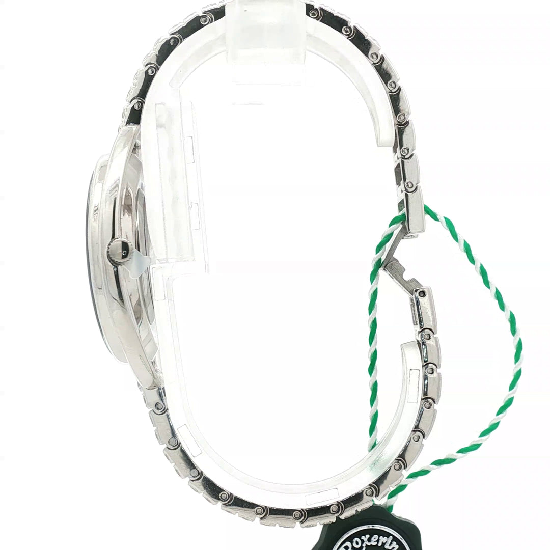 Elegant 925 Sterling Silver Crystal Studded Watch for Women