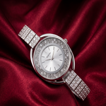 Load image into Gallery viewer, Elegant 925 Sterling Silver Crystal Studded Watch for Women